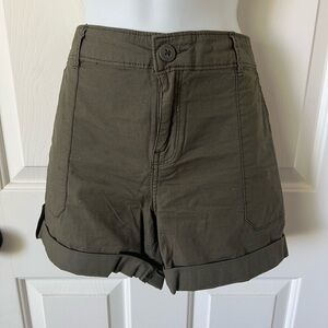 Sanctuary Olive Roll-Cuff High-Rise Women’s Shorts